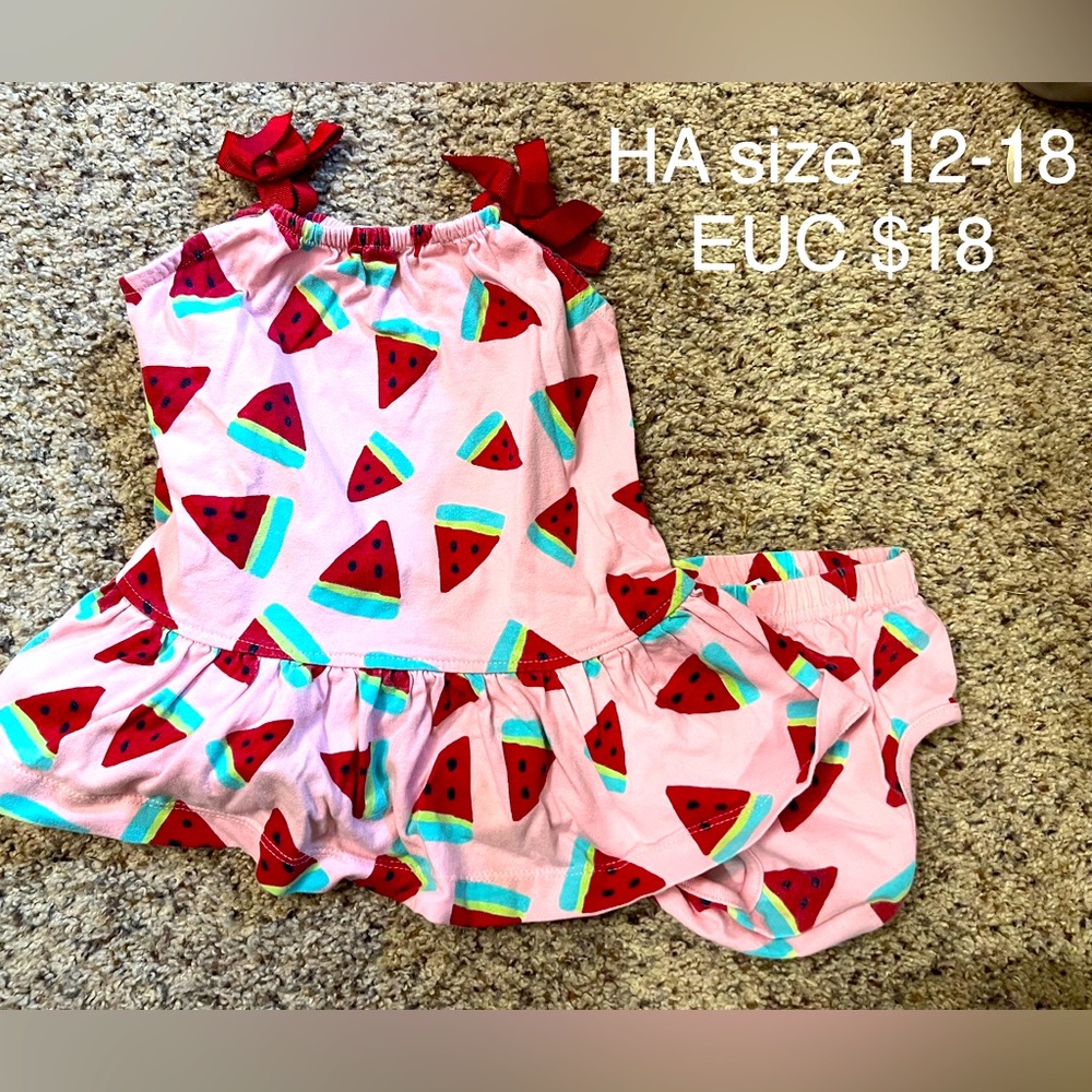 Hanna Andersson Watermelon Dress, 12-18 Months